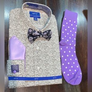 Apt.9 Men’s long sleeve dress shirt set NWT